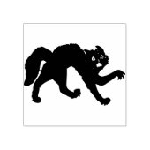 Schwarze beängstigende Katze Silhouette Briefmarke Gummistempel (Prägung)