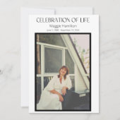 Schwarze Beerdigung - Feier zum Lebensprogramm Einladung (Vorderseite)