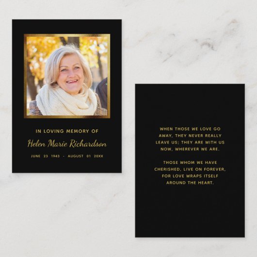 Schwarze Beerdigung im Gedächtnis Weckend Karte (Vorne/Hinten)