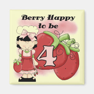 Schwarze Beeren-4. Geburtstags-T-Shirts und Magnet