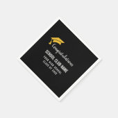 Schwarze benutzerdefinierte Abschlussfeier eines C Serviette (Ecke)