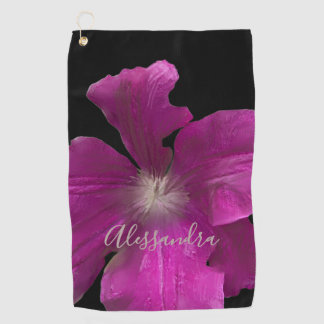 Schwarze benutzerdefinierte florale Wasserfarbe ro Golfhandtuch