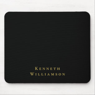 Schwarze benutzerdefinierte goldene Namens Minimal Mousepad