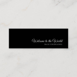 Schwarze benutzerdefinierte Lesezeichen-Karte | In Mini Visitenkarte