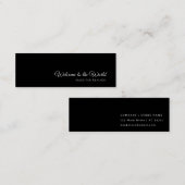 Schwarze benutzerdefinierte Lesezeichen-Karte | In Mini Visitenkarte (Vorne/Hinten)