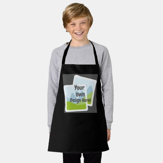 Schwarze benutzerdefinierte Schürze - Eigenes Desi (Getragen)