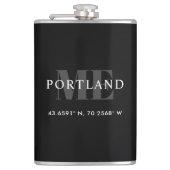 Schwarze benutzerdefinierte Stadt koordiniert Brei Flachmann (Vorderseite)