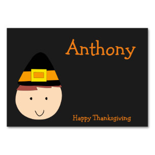 Schwarze benutzerdefinierte Thanksgiving-Tischkart Tischnummer