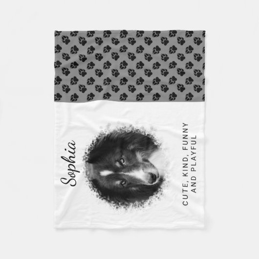 Schwarze, benutzerdefinierte Vorlage für Bilder un Fleecedecke (Vorderseite)