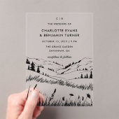 Schwarze Berge Landschaft Hochzeit Acryleinladungen (Insitu (Handheld))