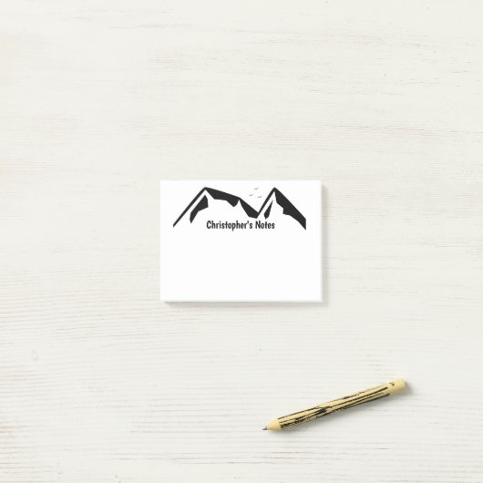 Schwarze Berge Post-it Klebezettel (Auf Schreibtisch)