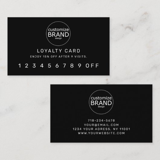 Schwarze Berufliche Loyalitätskarte für doppelseit Treuekarte (Vorne/Hinten)