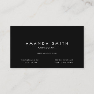 Schwarze Berufliche moderne Minimal Business Card Visitenkarte