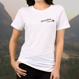 Schwarze Beschriftung und Pfeil auf Ihrem Tri-Blend Shirt