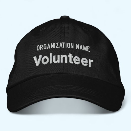 Schwarze bestickte Volunteer Hat Baseball Cap Baseballkappe