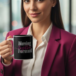 Schwarze Bewegung gemeinsam Typografie-Tasse Zweifarbige Tasse