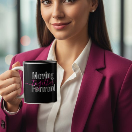 Schwarze Bewegung gemeinsam Typografie-Tasse Zweifarbige Tasse