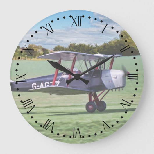 Schwarze Bi-Flugzeug-Wanduhr mit Große Wanduhr (Vorderseite)