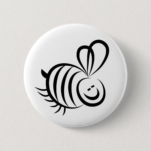 Schwarze Biene Button (Vorderseite)
