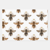 Schwarze Bienen auf Weiß Geschenkpapier Set (Vorderseite 2)
