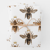 Schwarze Bienen auf Weiß Geschenkpapier Set (Beispiel)