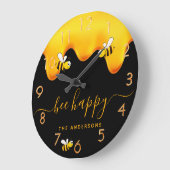 Schwarze Bienen, glückliche Bienen, Süßhonig Große Wanduhr (Winkel)