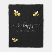 Schwarze Bienen glückliche Hummeln Sommerspass Fam Fleecedecke (Vorderseite)