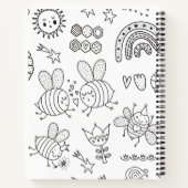 Schwarze Bienen-Notebook Notizblock (Rückseite)