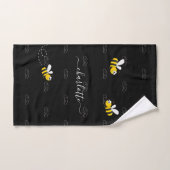 Schwarze Bienen Sommerspass Spaß Monogramm Badhandtuch Set (Handtuch)