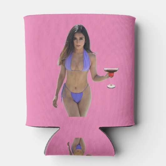 Schwarze Bikini Schönheit Thunder_Cove Dosenkühler (Rückseite)