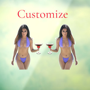 Schwarze Bikini Schönheit Thunder_Cove Fensteraufkleber