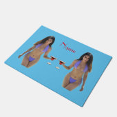 Schwarze Bikini Schönheit Thunder_Cove Fußmatte (Schrägansicht)