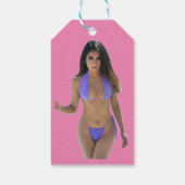 Schwarze Bikini Schönheit Thunder_Cove Geschenkanhänger (Rückseite)