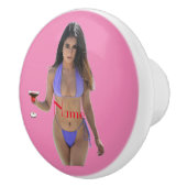 Schwarze Bikini Schönheit Thunder_Cove Keramikknauf (Rechts)