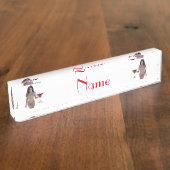 Schwarze Bikini Schönheit Thunder_Cove Namensplakette (Seite)