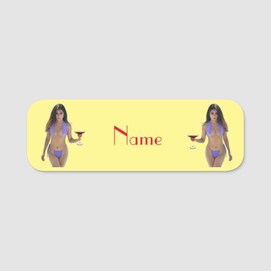 Schwarze Bikini Schönheit Thunder_Cove Namensschild (Vorderseite)