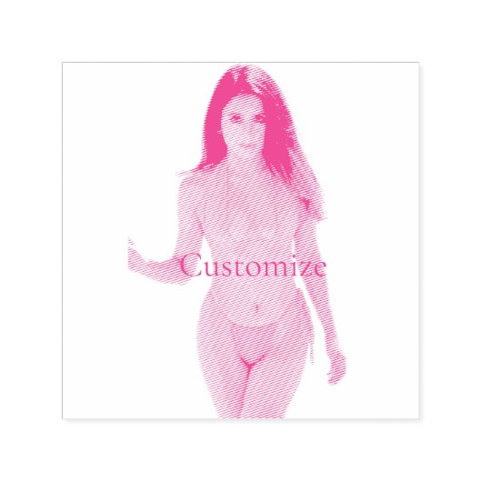 Schwarze Bikini Schönheit Thunder_Cove Permastempel (Design)