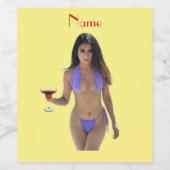 Schwarze Bikini Schönheit Thunder_Cove Weinetikett (Einzelnes Label)