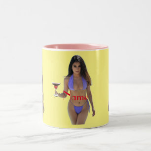 Schwarze Bikini Schönheit Thunder_Cove Zweifarbige Tasse