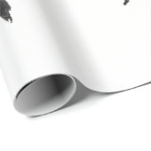 SCHWARZE BIRDS JAPANESE INK WASH WRAPPPAPIER GESCHENKPAPIER (Rolleneckpunkt)