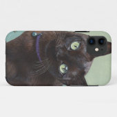 Schwarze birmanische Katzen-Elche Case-Mate iPhone Hülle (Rückseite (Horizontal))