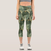Schwarze Birne Textur hellgrün Capri Leggings (Vorderseite)