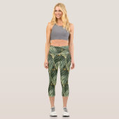 Schwarze Birne Textur hellgrün Capri Leggings (Vorderseite)