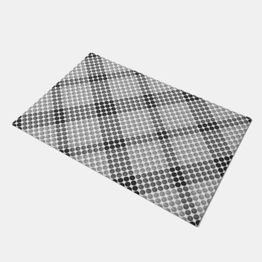 Schwarze bis graue Bälle oder Löcher, quadratisch Fußmatte (Schrägansicht)
