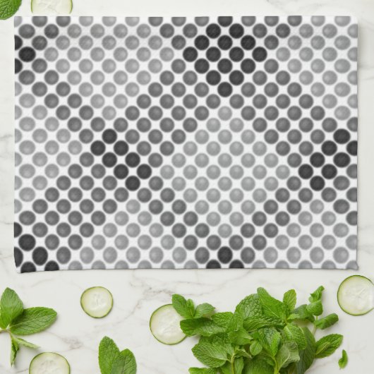 Schwarze bis graue Bälle oder Löcher, quadratisch Geschirrtuch (Gefaltet)