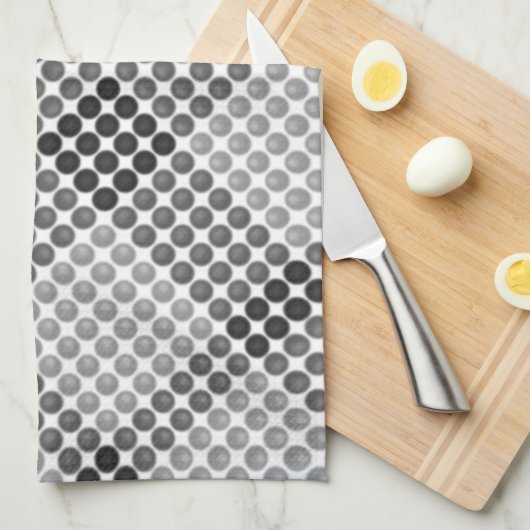 Schwarze bis graue Bälle oder Löcher, quadratisch Geschirrtuch (Viertel Falte)