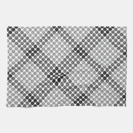 Schwarze bis graue Bälle oder Löcher, quadratisch Geschirrtuch (Horizontal)