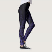 Schwarze bis Lila Ombre Gradient Faltenbalg Damast Leggings (Rechts)