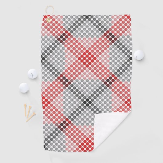 Schwarze bis rote Kugeln oder Löcher, die seltsame Golfhandtuch (Insitu)