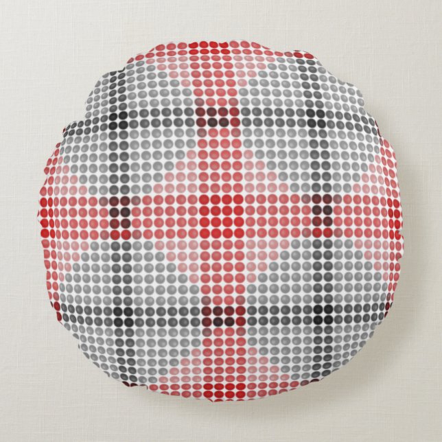 Schwarze bis rote Kugeln oder Löcher, die seltsame Rundes Kissen (Vorderseite)